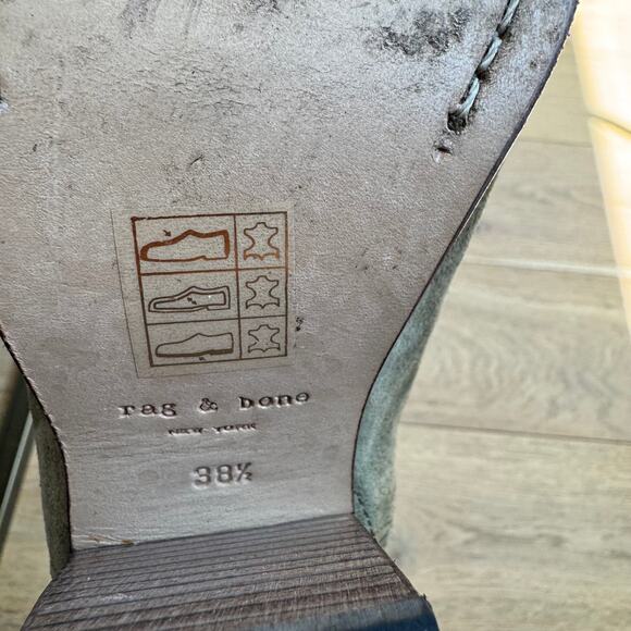 Rag & Bone Harrow Nubuck Suede Ankle Boots Block Heel Hazel EU 38.5/ 8.5 US - Picture 8 of 12